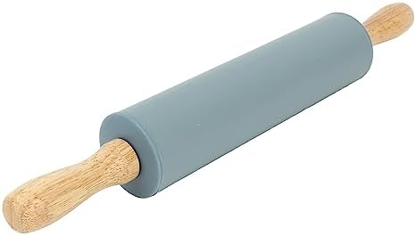 Fabater Silicone Rolling Pin Pastry Baking Mat Set, 11.8in Beech Wood