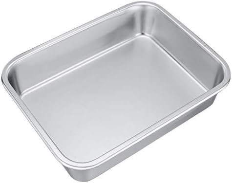 TeamFar Rectangular Cake Pan Brownie Pan, Stainless Steel Lasagna Pan