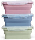 Silicone Food Containers, 3-Pack 550ml Collapsible Food Storage