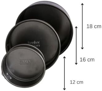 Zenker 9991950 Set of 3 Mini Mini Round Springform Cake Tin, Layer
