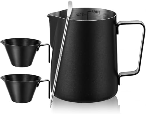 4 Pcs Espresso Accessories Kit with Espresso Cups with Handle, Milk