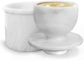 Marble Butter Keeper With Lid 4'' Inches White Handmade French Butter
