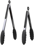 Kitchen Tongs with Non-Stick Silicone Tips, 9 and 12 Inch