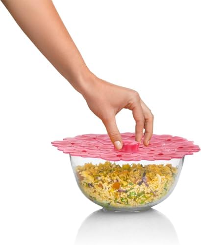 Charles Viancin Geranium Silicone Lid, 9 Inch, Light Pink