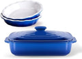 Lareina Ceramic Casserole Dish with Lid, Deep 9x13 Inch & 9 Inches Pie