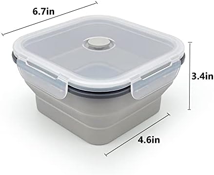 CARTINTS Large 1200ml Collapsible Bowls with Lids, Silicone Food