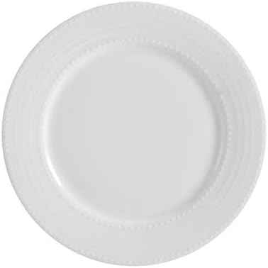 Mikasa Annabelle Bone China Dinnerware Set, 40-Piece Service for 8, White Hobnail Detail, Dinner Plates, Salad Plates, Bowls and Mugs, Dishwasher and Microwave Safe