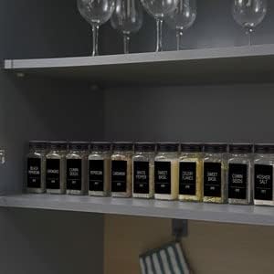 Churboro 66 Spice Jars with 547 Labels- Glass Spice Jars with Black Metal Caps - Image 6