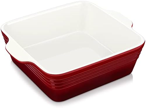 LOVECASA 8x8 inch Baking Pan, 2 Quart Square Cake Pan Baking Dish for