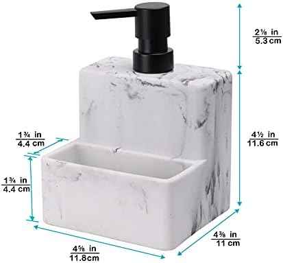 zccz Soap Dispenser and Sponge Holder, Marble Look