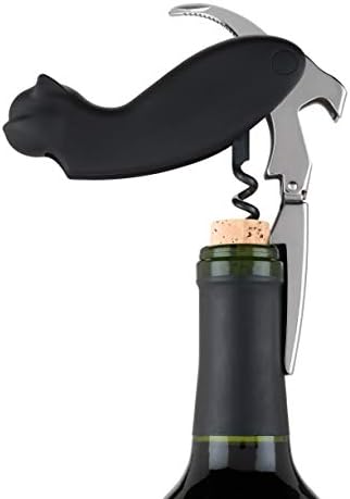True Zoo Allie the Black Cat Corkscrew Wine Opener with Built-in
