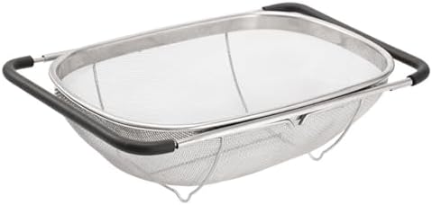 4qt Stainless Steel Oval Strainer Basket Colander, Over The Sink