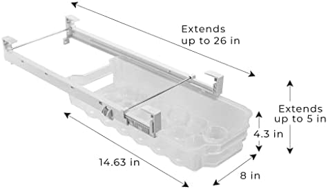 Adjustable Sliding Egg Drawer, Holds 18 Eggs, Clear