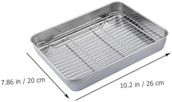 Stainless Steel Baking Tray with Net Rack, Rectangular