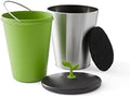 Chef'n EcoCrock Compost Bin, 3.3 Liter, Steel Gray