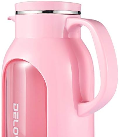 Delove 68 oz/2 Liter Glass Pitcher with Shatterproof Shell - Heat