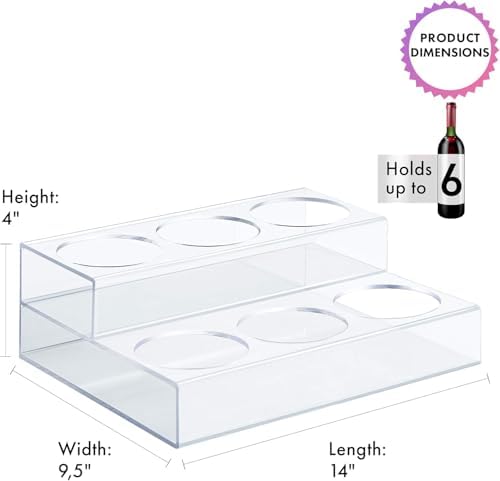 Acrylic Coffee Syrup Organizer Rack | 6 Bottle, 2 Tier Rack | Bar