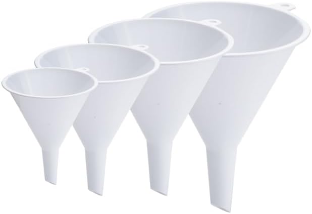Rocky Mountain Goods Plastic Funnel Set of 4-2” to 5” Funnels for
