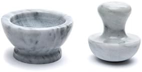 Fox Run Marble Mortar and Pestle Set, White, 4"