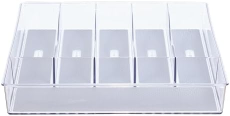 Glad Clear Plastic Silverware Drawer Organizer, 6 Compartments
