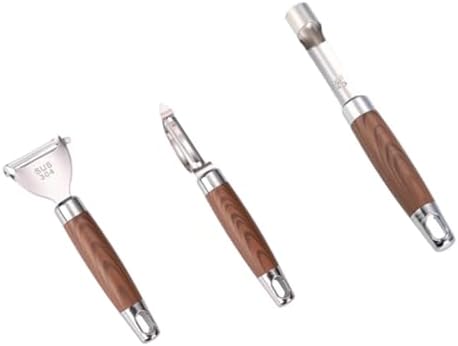 3 Pieces/set Stainless Steel Vegetable and Fruit Wood Peeler Apple