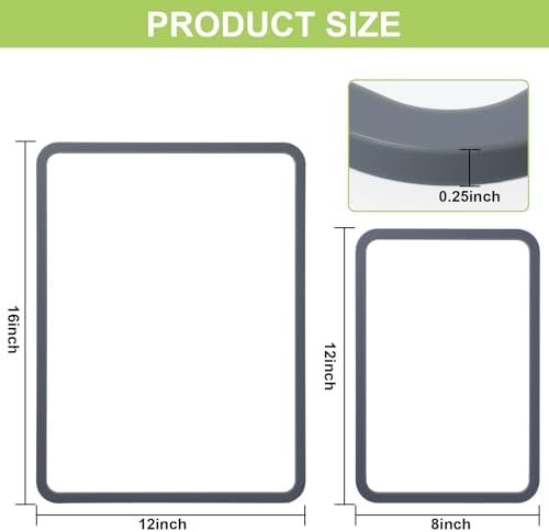 Tempered Glass Cutting Board 8x12" and 12x16", GUGEMEI Glass Chopping Board for Kitchen Counter, Non-Slip Rubber Ring, Dishwasher Safe