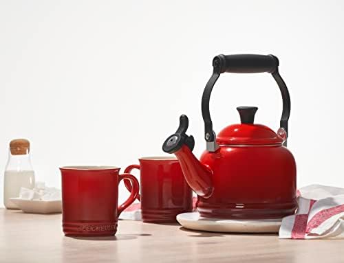 Le Creuset Demi Kettle with 2 Mugs, White/Black