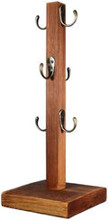 Rustic Wood Coffee Mug Holder Stand, 15.35 Inch Tall Tree Organizer
