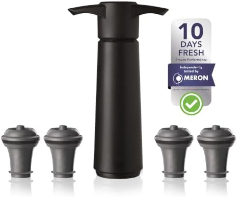 Vacu Vin Original Wine Pump - 4 Vacuum Wine Stoppers - Wine Saver