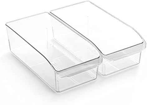 BINO | Plastic Storage Bins, Small | THE CURVE COLLECTION | Multi-Use Organizer Bins | Storage Containers Kitchen, Pantry and Home Organization | Fridge Organizers | Pantry Organization