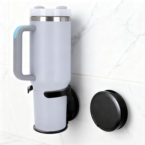 Wall Mount Cup Holder 2 Pack Black Water Bottle Organizer for Stanley
