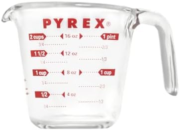 Pyrex Prepware 6001075 Measuring Cup, Red Graphics, Clear