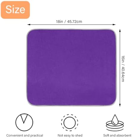 Dish Drying Mats for Kitchen Counter Purple Solid Color Drainer Rack