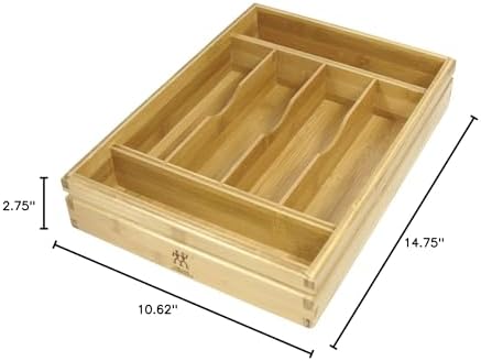 ZWILLING Bamboo Flatware Storage Tray, Kitchen Drawer Organizer for