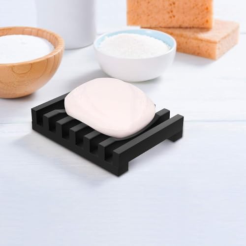 2Pcs Soap Dish Holder, Silicone
