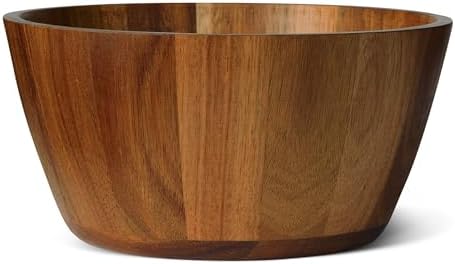 Amazon Basics Wooden Salad Bowl, Acacia Wood, 10 in., Family Size