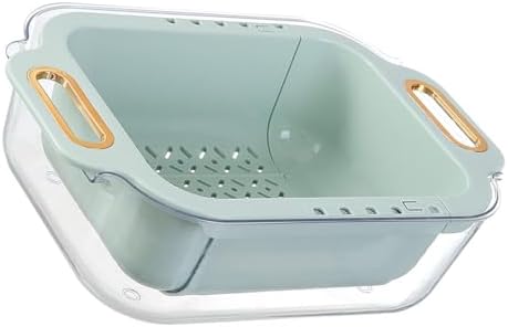 Extendable over sink colander with double layers and retractable