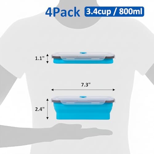 Collapsible Silicone Food Storage Containers Set with Lid & Air