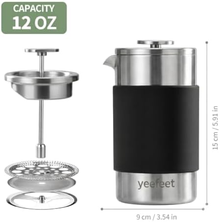 12 oz Stainless Steel French Press Coffee Maker