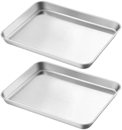 Home Baking Pan Set Stainless Steel, 2 Piece 10 X 8 Inch Pastry Sheets