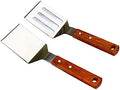 KLAQQED 2 PCS Metal Spatula for Cast Iron Skillet, Stainless Steel