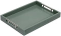 Serving Tray with Polished Metal Handles, 16.5''x12'' Rectangle Coffee
