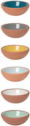 Now Designs Terracotta Pinch Bowl Set, Soy Sauce Dish, Set of 6, 1 oz