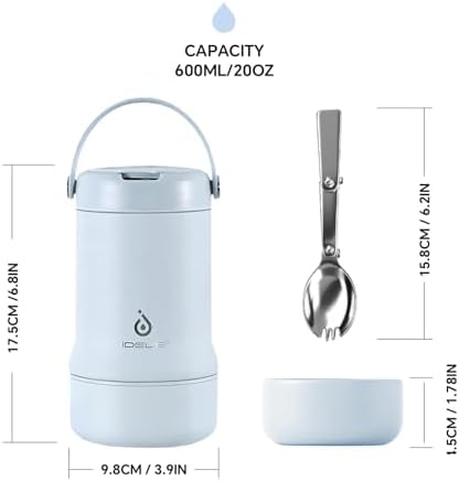 Ideus Soup Thermo with Foldable Spoon and Bowl 20oz, All-in-one