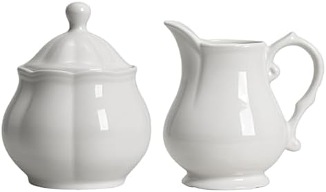 SOCOSY Retro Ceramic Creamer and Sugar Bowl Set, Cream Pitcher and