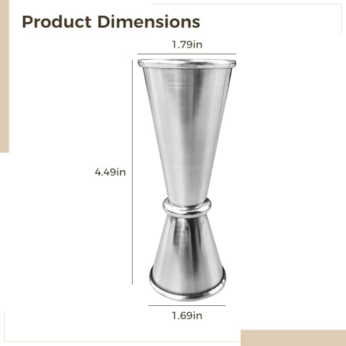 9-Piece Bartender'S Jigger Set, Dual 1 Oz & 2 Oz Measuring Cups