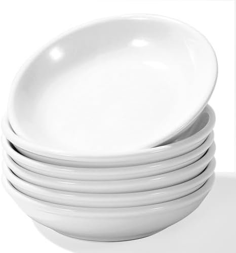 4 Inch Ceramic Dipping Sauce Dish Set - 6 Pcs Small Condiment Bowls