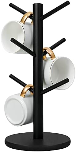 MyLifeUNIT Mug Holder Tree, 6 Hooks, Black