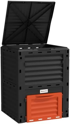 Outsunny Garden Compost Bin, 80 Gallon, Orange