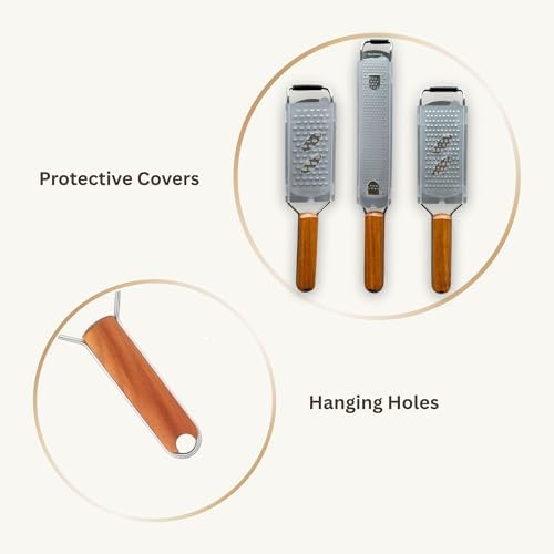 NAZANIN 3-Piece Stainless Steel Cheese Grater and Zester Set